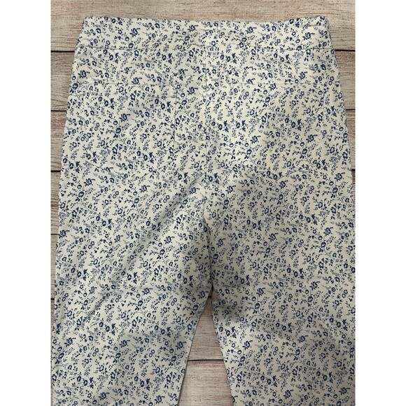Mario Serrani Italy Blue White Floral Slim Fit Pants  Tummy Control Ankle Small - Picture 4 of 6